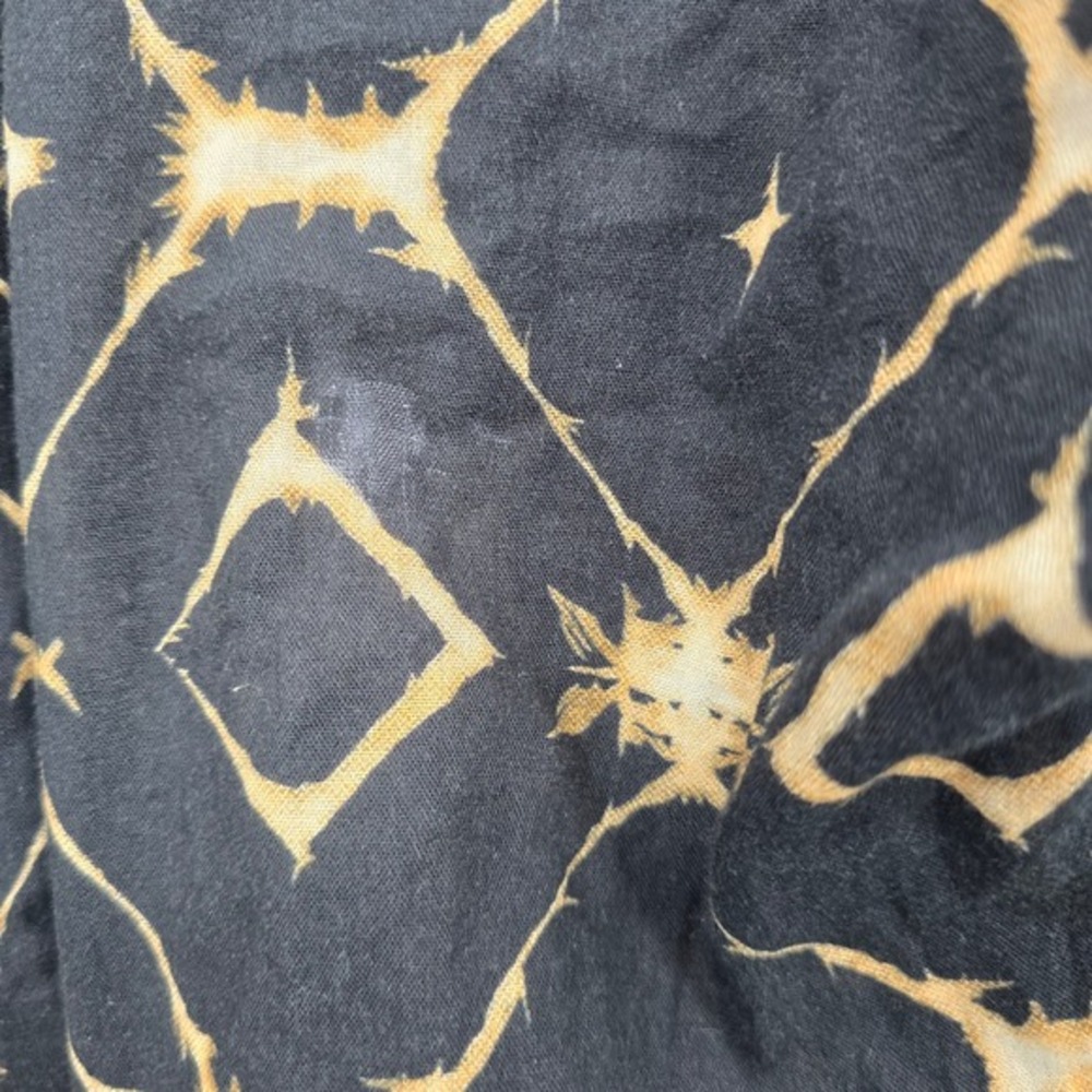 Sundance Womens Black Tan Geometric Tie Dye Cotton Tassel Peasant Blouse Medium - Picture 9 of 10